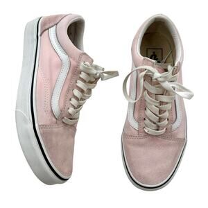 Vans Pink & White Old Skool Lace Up Sneakers Women's Size 7